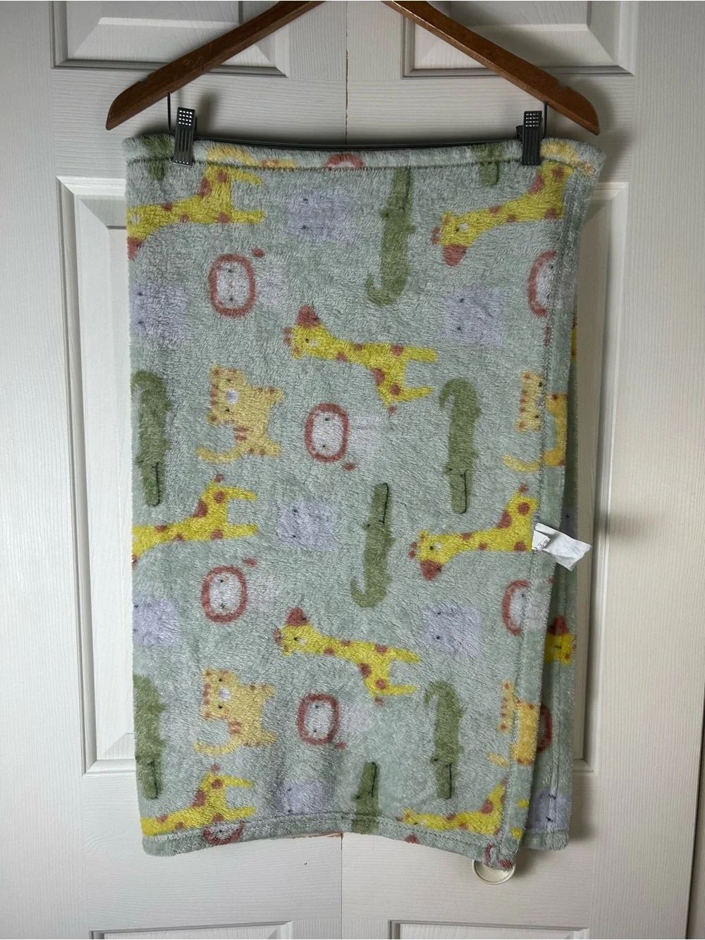 Parent's Choice Green Safari Animals Baby Blanket Giraffe Alligator Lion Tiger